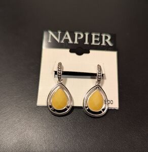 Napier Yellow Teardrop Earrings